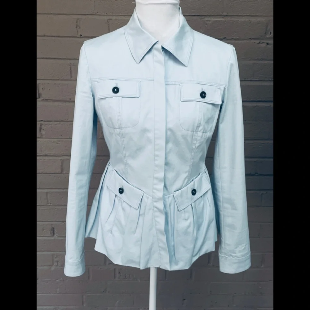 Miu Miu Light Blue Peplum Jacket